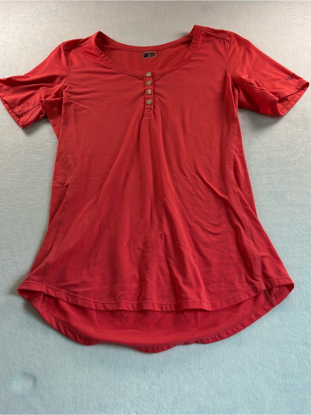 Marmot Coral Short-Sleeve Henley Top with Button Placket